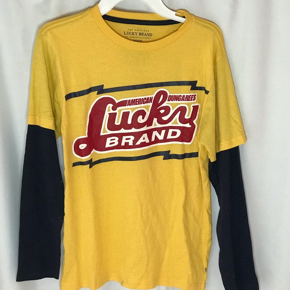 Lucky brand kids yellow long sleeve T-shirt Med Boys
